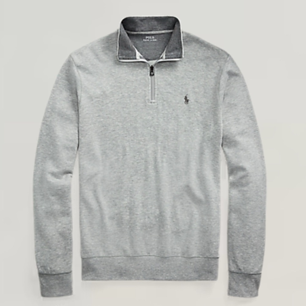 Men’s Polo Ralph Lauren Luxury Jersey Qtr Zip Pullover | Large